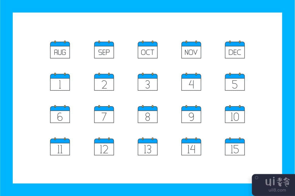 日历图标集(Calendar Icons Set)插图1