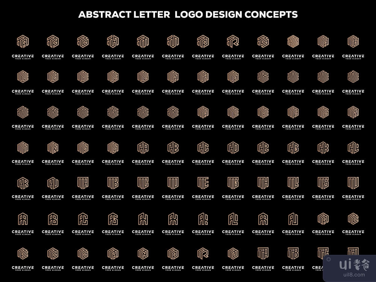 Abstract awesome letter logo design concepts