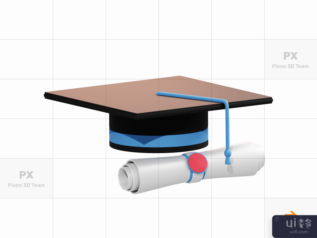 3D School & Education Icons Pack - Graduation Hat