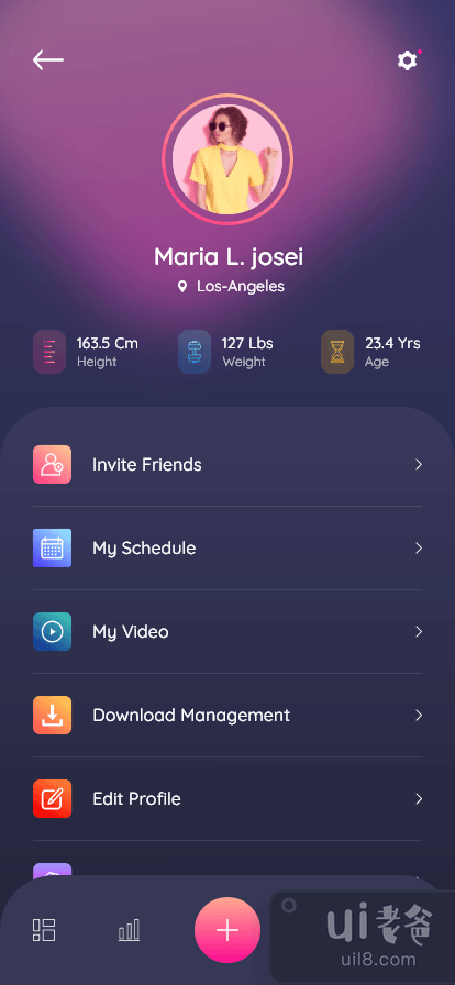 瑜伽应用概念 - 时间表和设置(Yoga App Concept - Schedule & Setting)插图