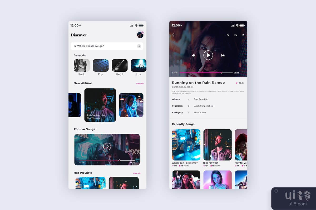 Xonique-Music Mobile App UI Kit Light Version (SKETCH)(Xonique-Music Mobile App UI Kit Light Version (SKETCH))插图2