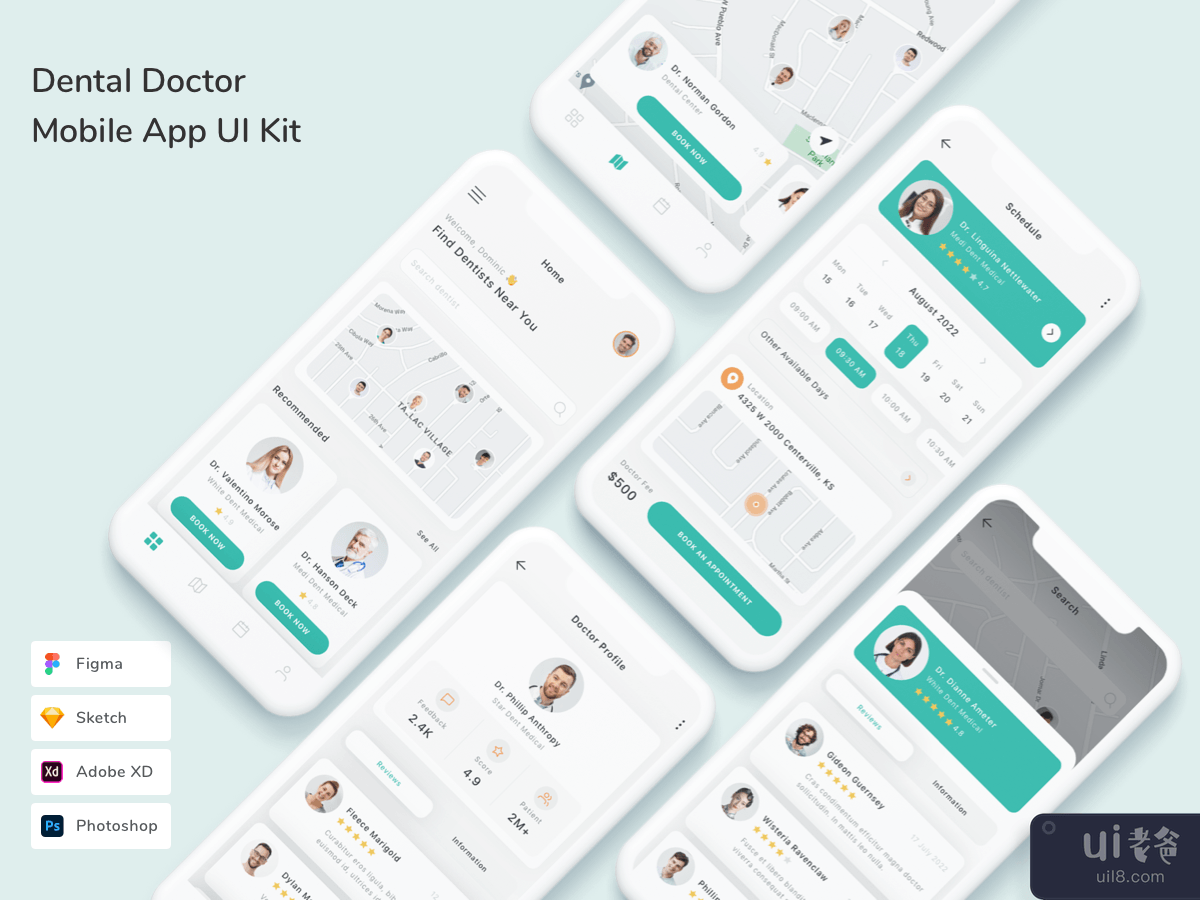 Dental Doctor Mobile App UI Kit