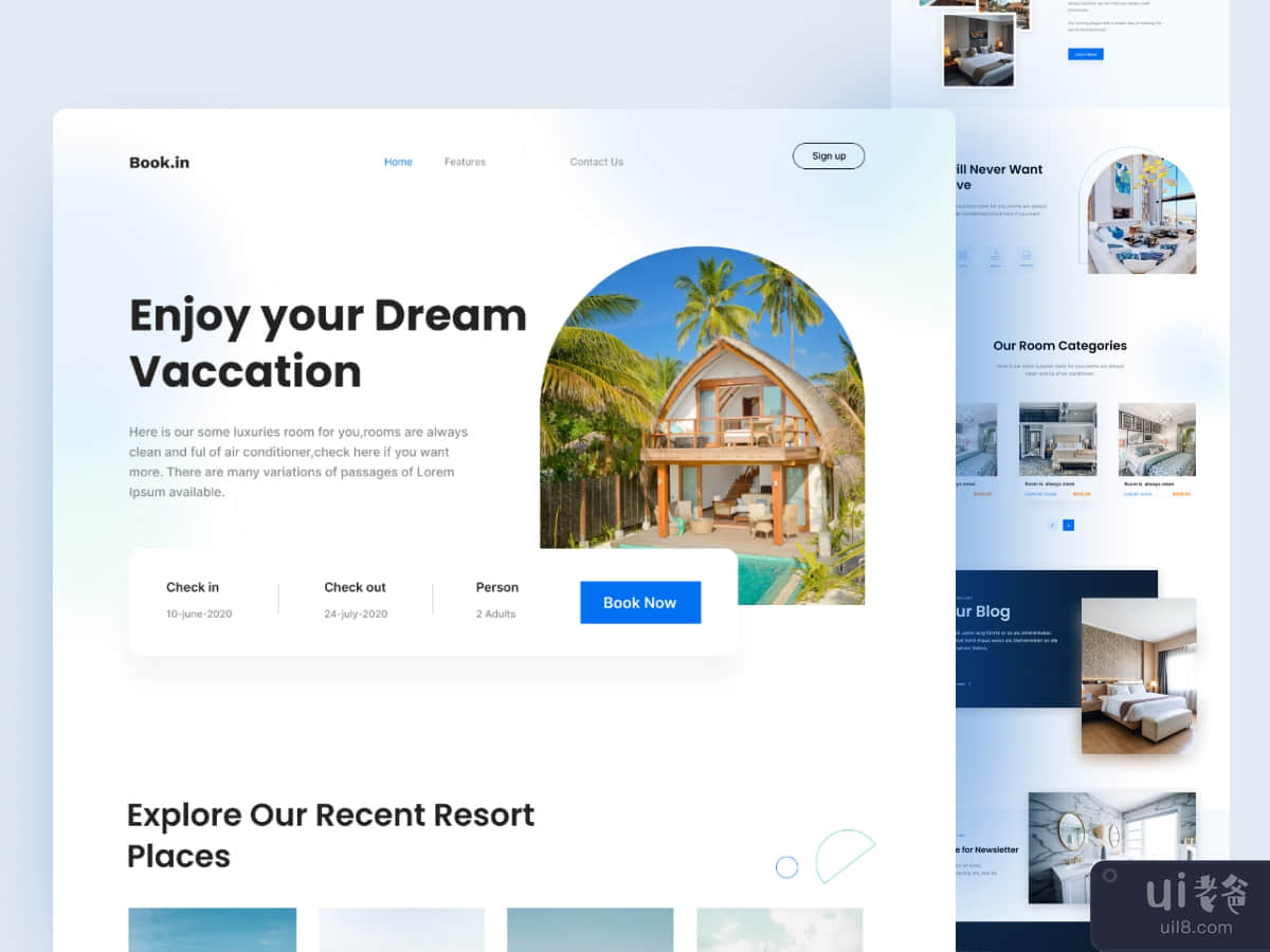 Hotel Room Booking Landing Page