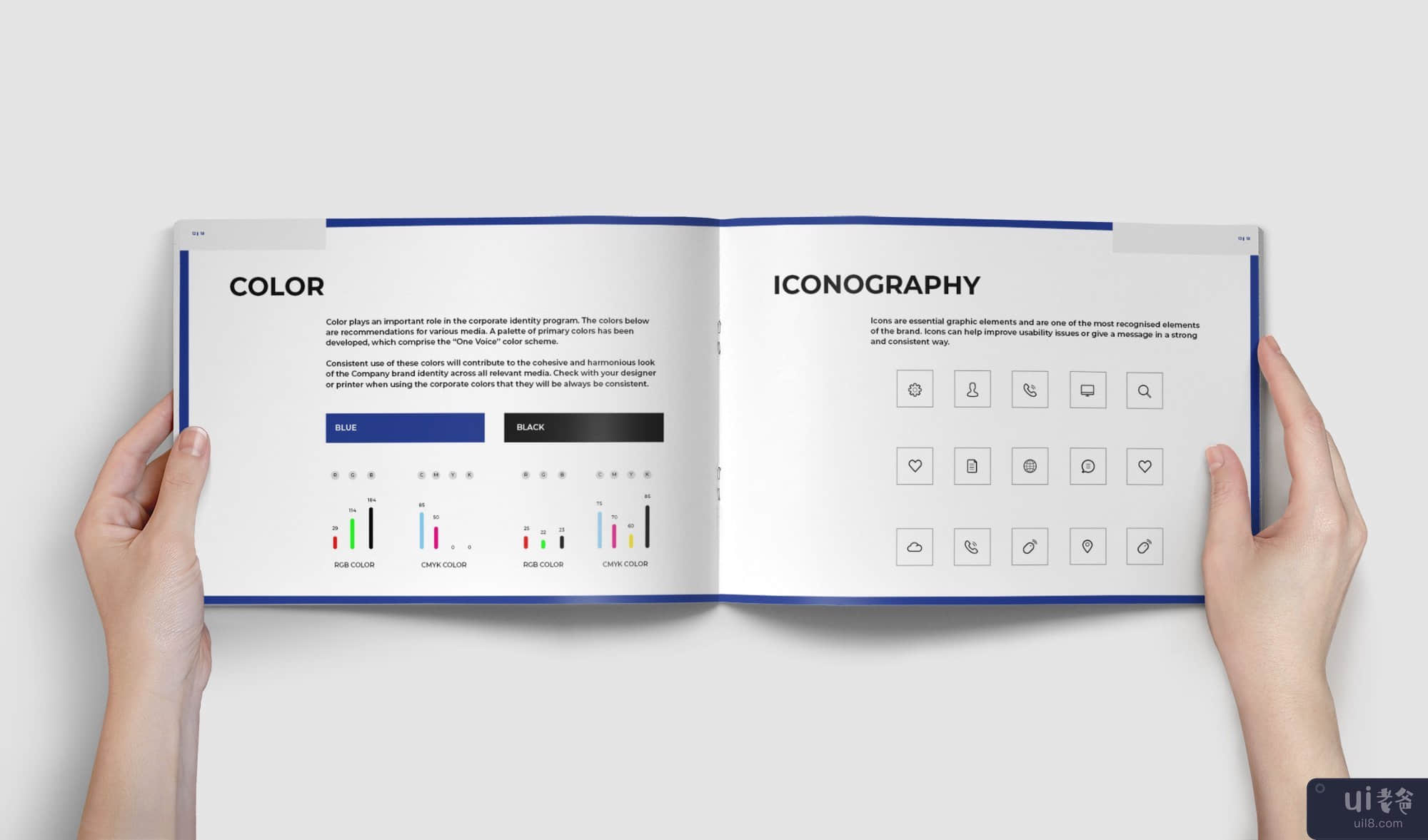 蓝色品牌手册模板宣传册|设计模板(Blue Brand Manual Template Brochure| Indesign Template)插图8