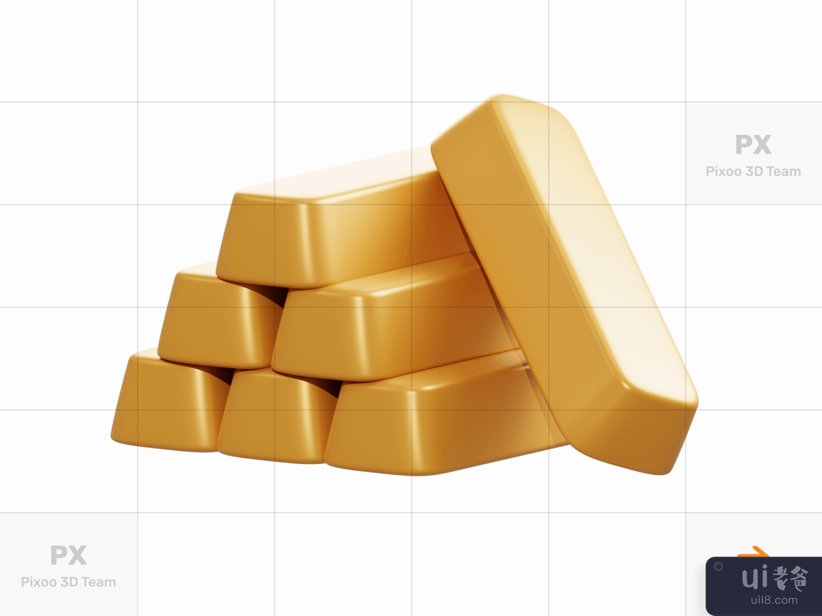 Nabungo - 3D Business Finance Set _ Gold Bar
