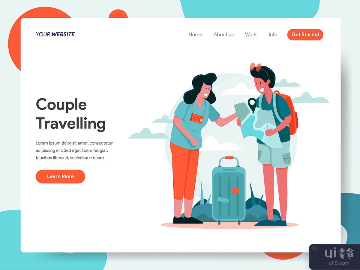 Travelling Couple Illustration