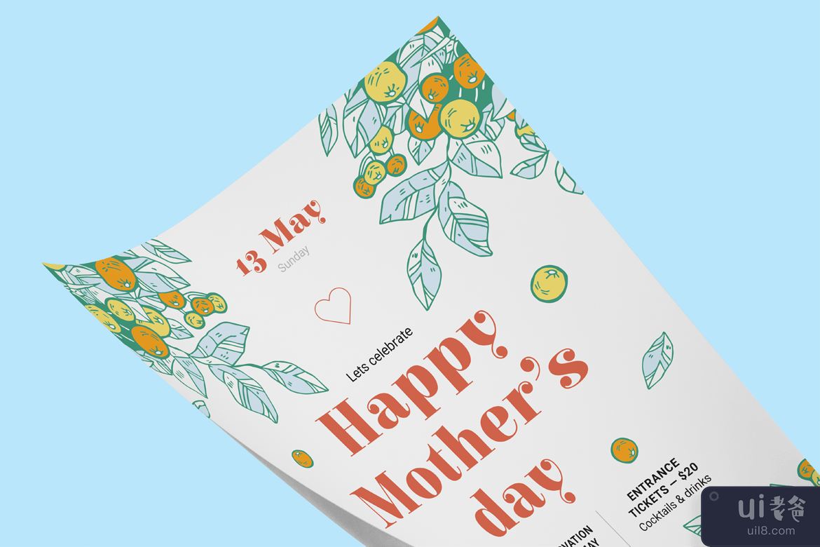 母亲节海报模板(Mother's Day Poster Template)插图