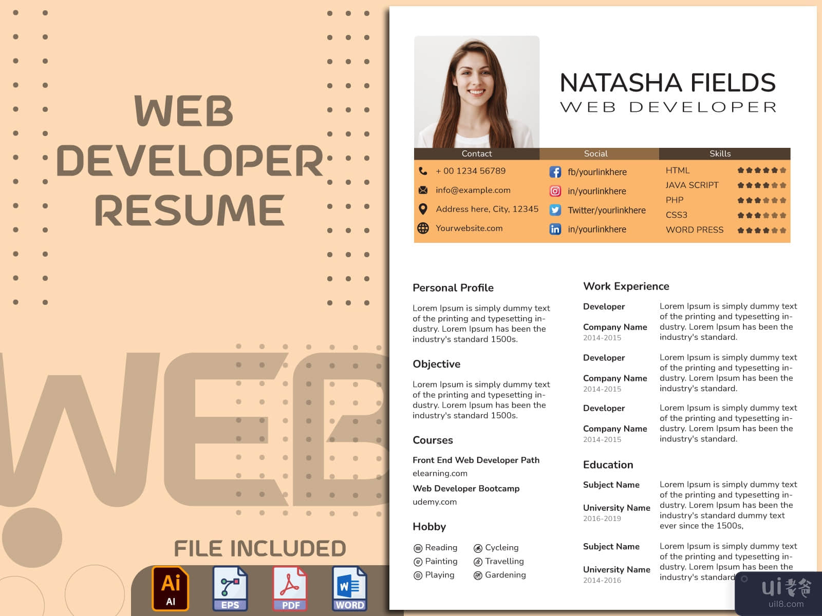 Web Developer CV _ Resume Template