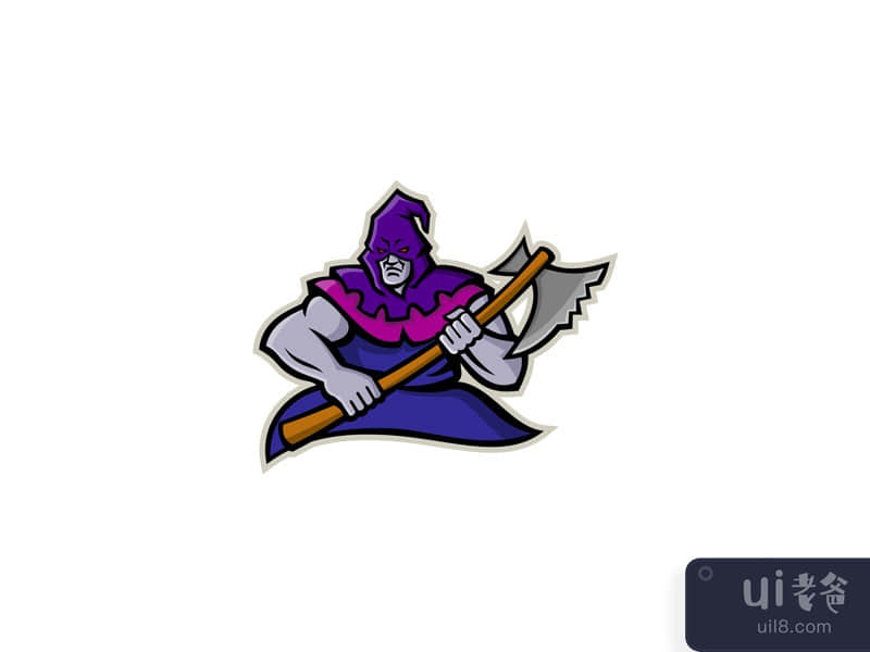 Hooded Medieval Executioner Mascot
