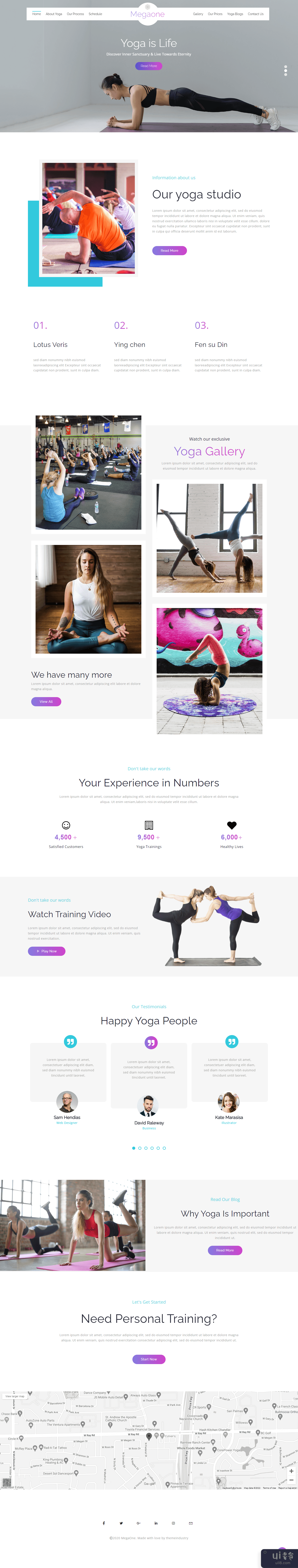 瑜伽工作室和健身中心网页模板(Yoga Studio & Fitness Center Web Template)插图