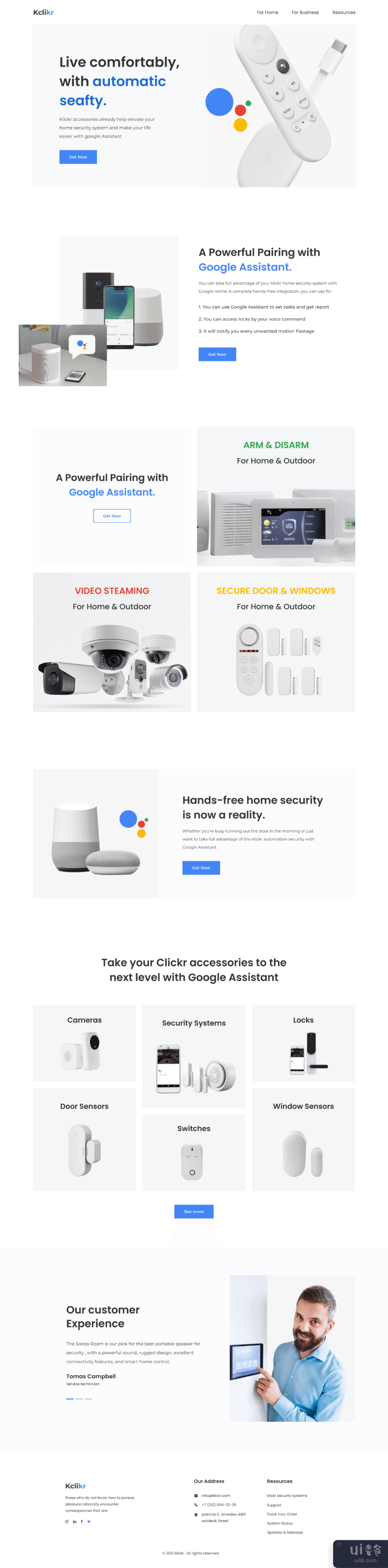 谷歌助手兼容的安全系统。(Google assistant compatible security system.)插图