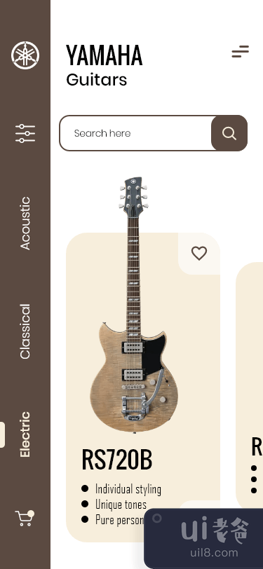 雅马哈吉他应用程序概念 ui(Yamaha guitar app concept ui)插图
