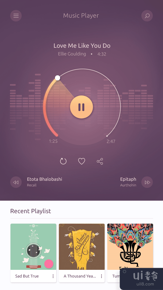 音乐播放器 UI 应用(Music Player UI App)插图