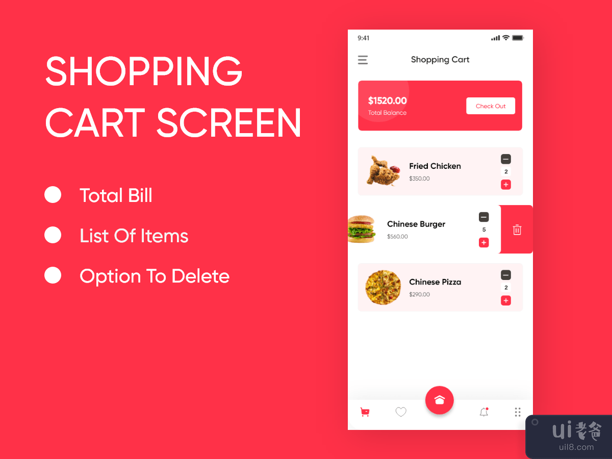 快餐移动应用程序UI设计(FastFood Mobile App UI Design)插图1