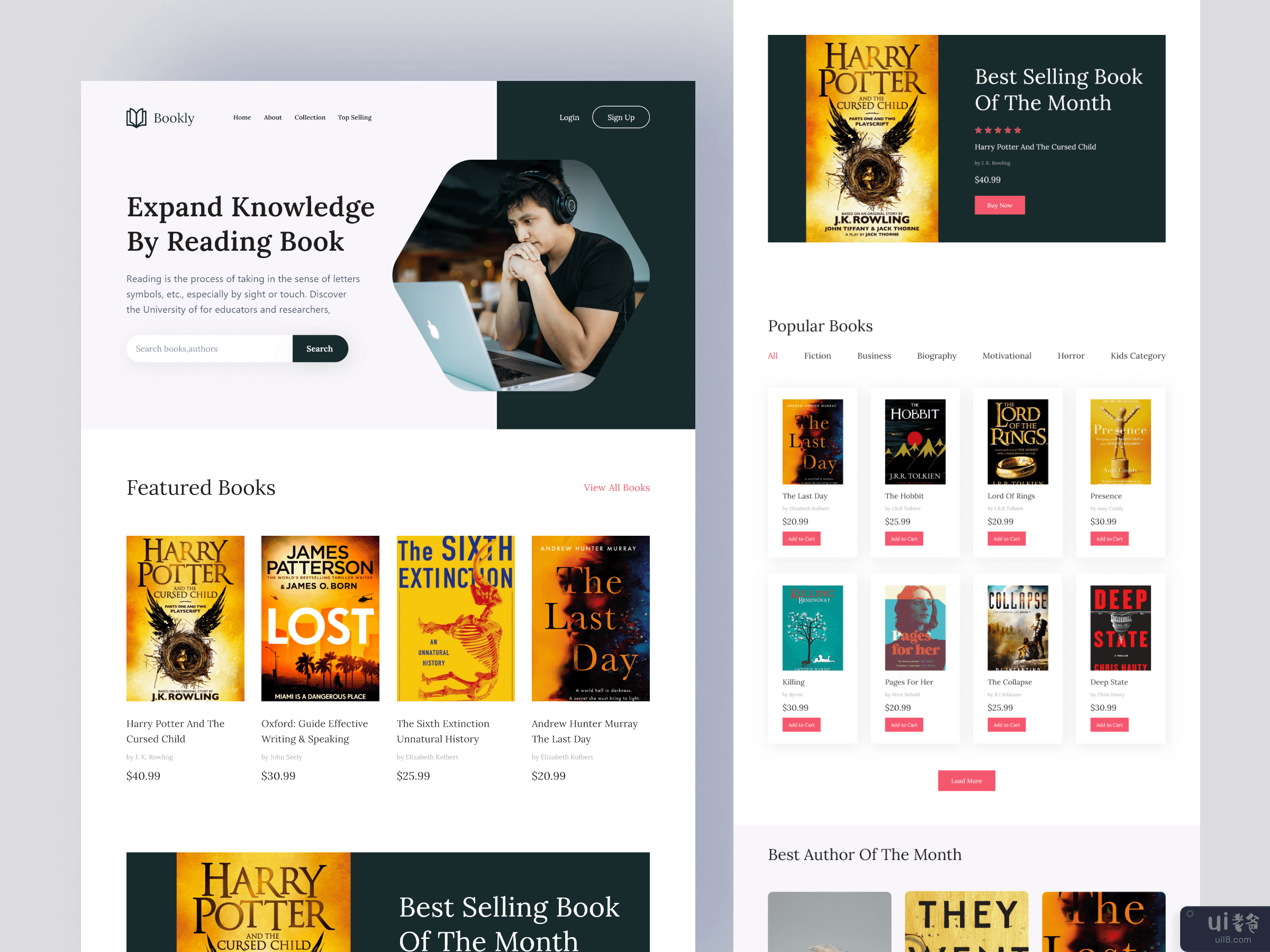 书店登陆页面设计(Book store Landing Page Design)插图1