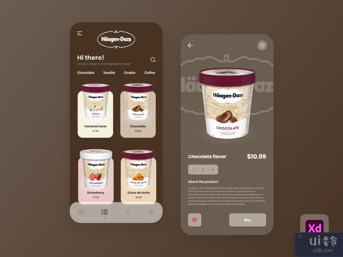 Ice Cream App Exploration for iOS