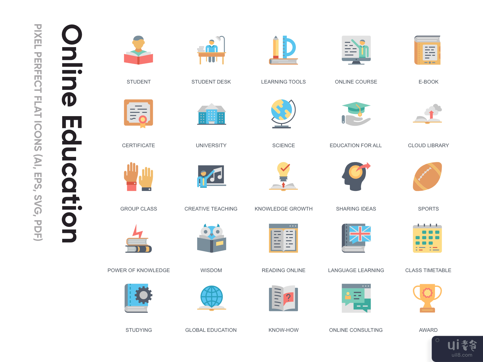 Flat Icon - Online Education