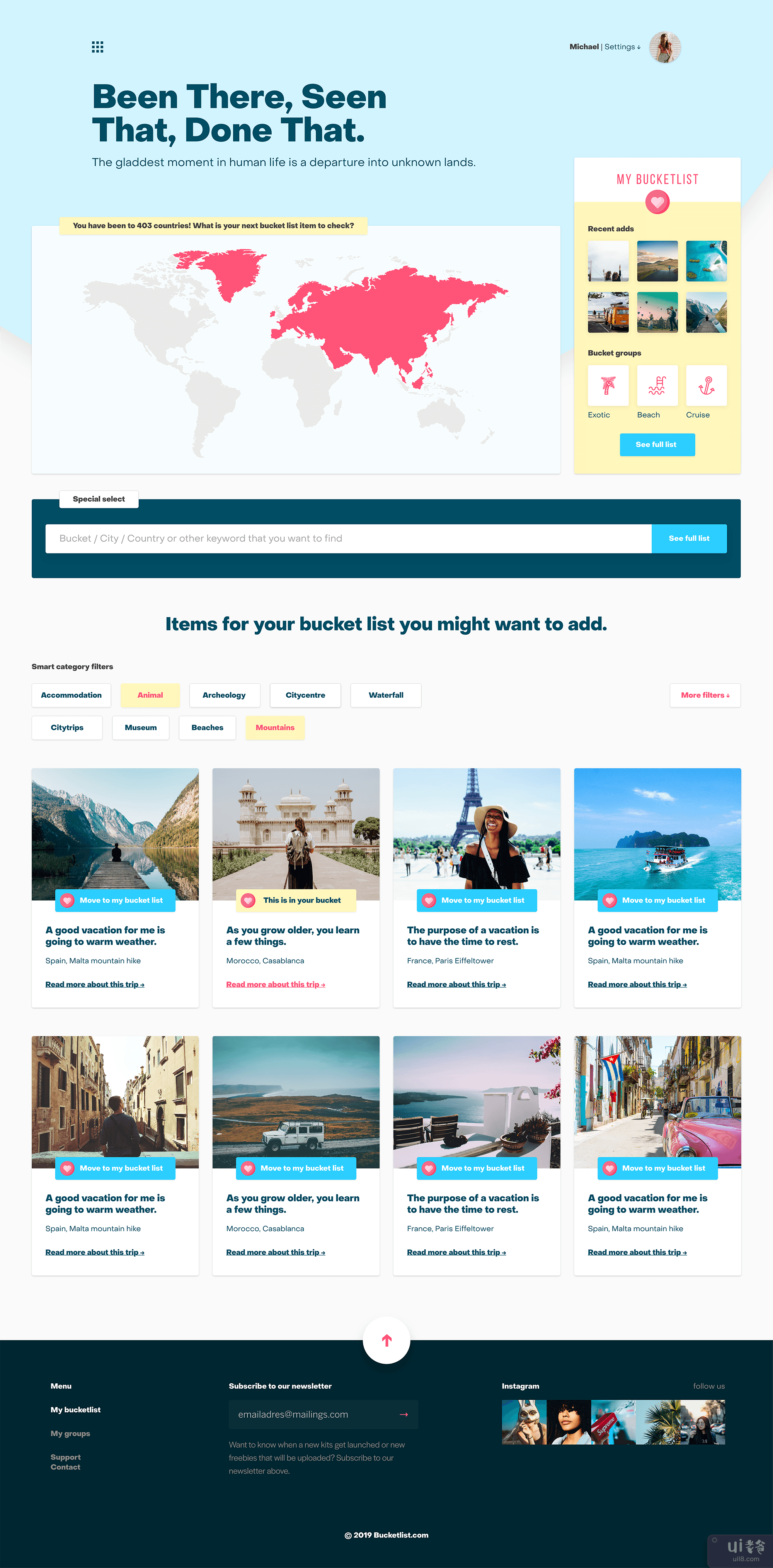 旅游清单网站(Travel bucketlist website)插图
