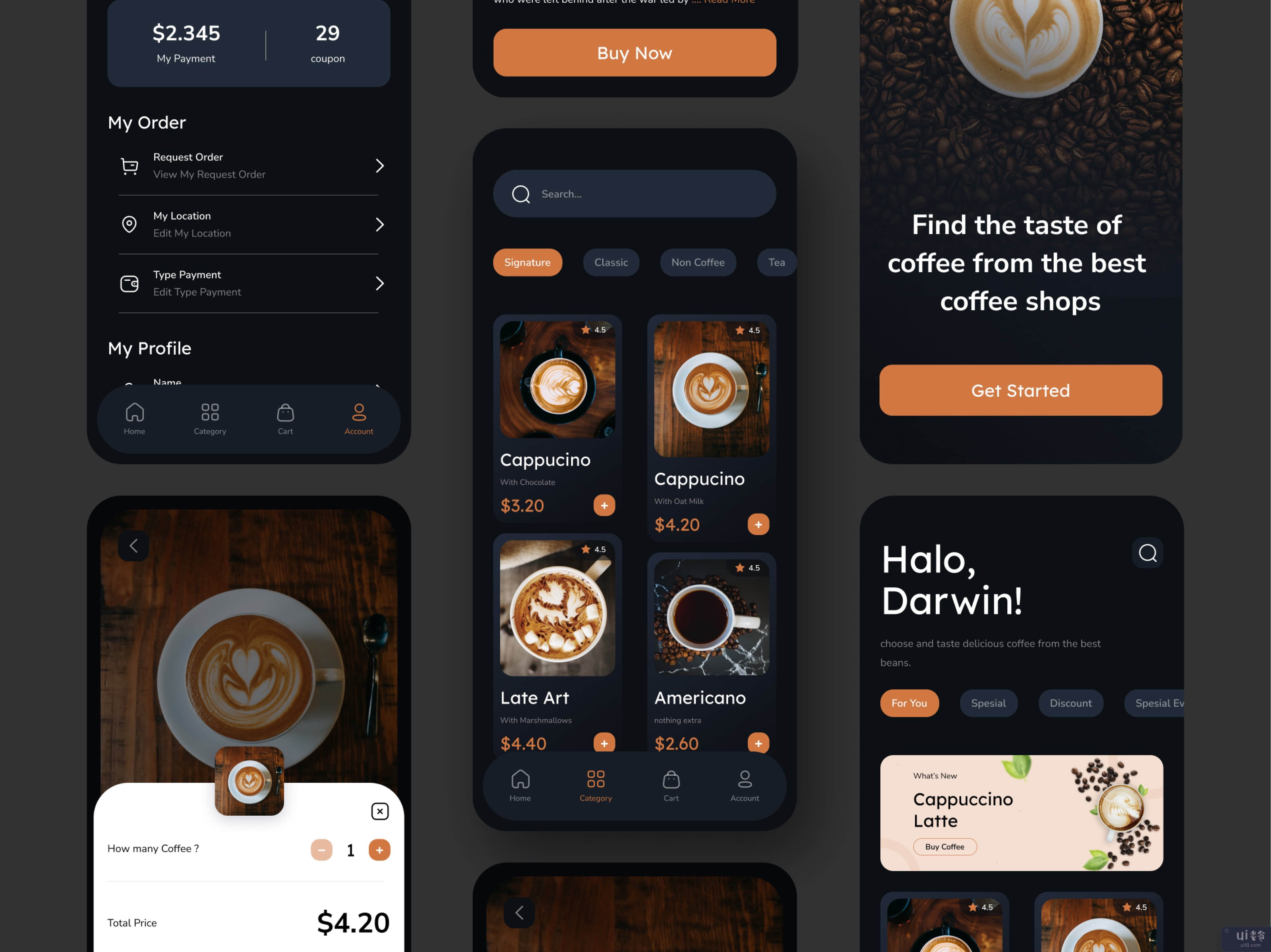 CofSho - 咖啡店应用手机(CofSho - Coffee Shop app mobile)插图2