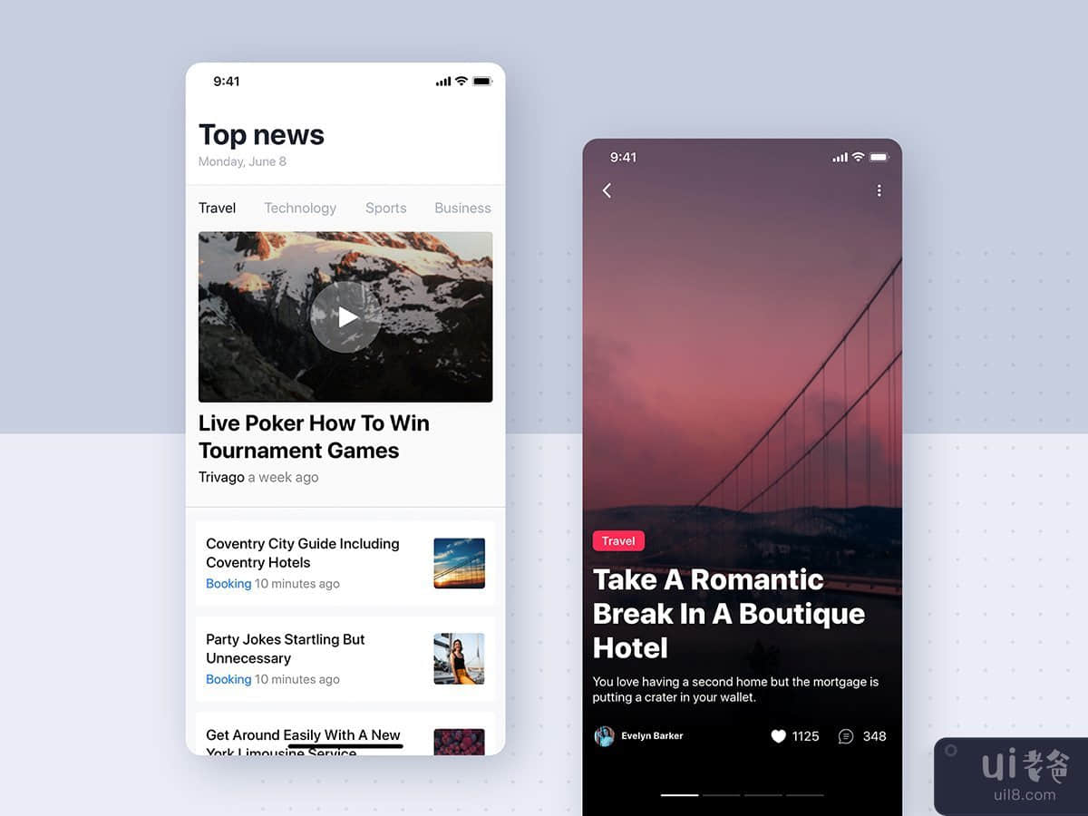 News mobile UI Concept