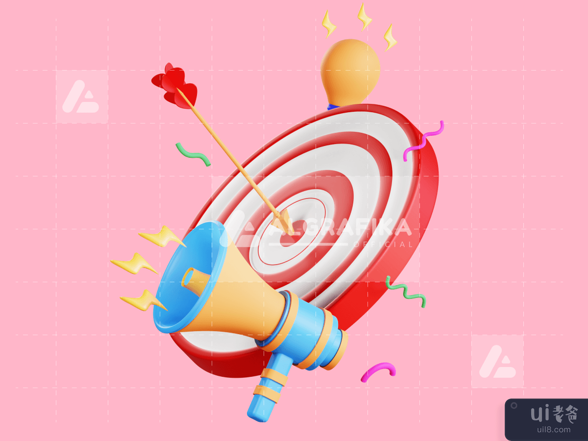 3D target business illustration