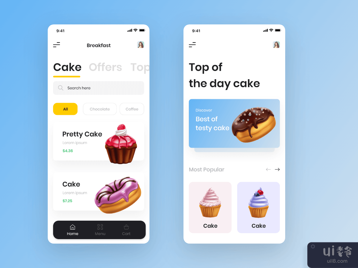 蛋糕店应用程序界面(Cake Shop App UI)插图2