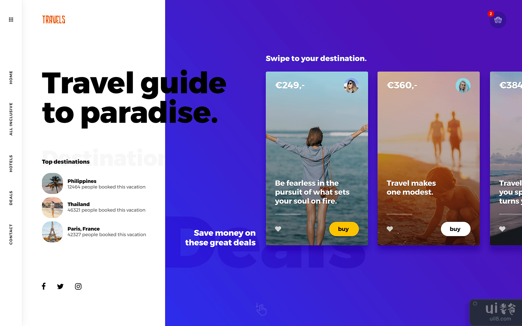 旅游度假登陆页面英雄(Travel Vacation Landingpage Hero)插图