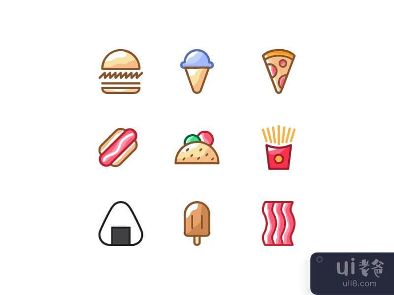 Food icons vector