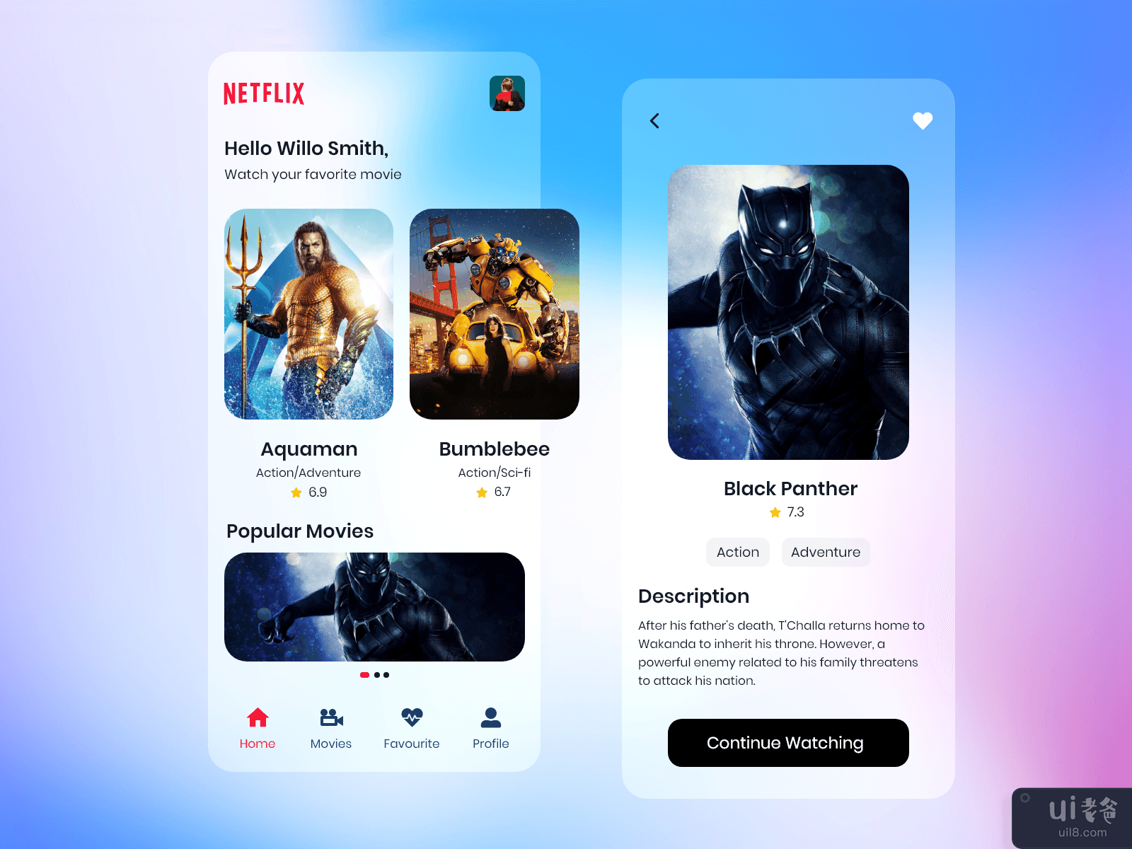 Netflix 应用程序用户界面(Netflix App UI)插图