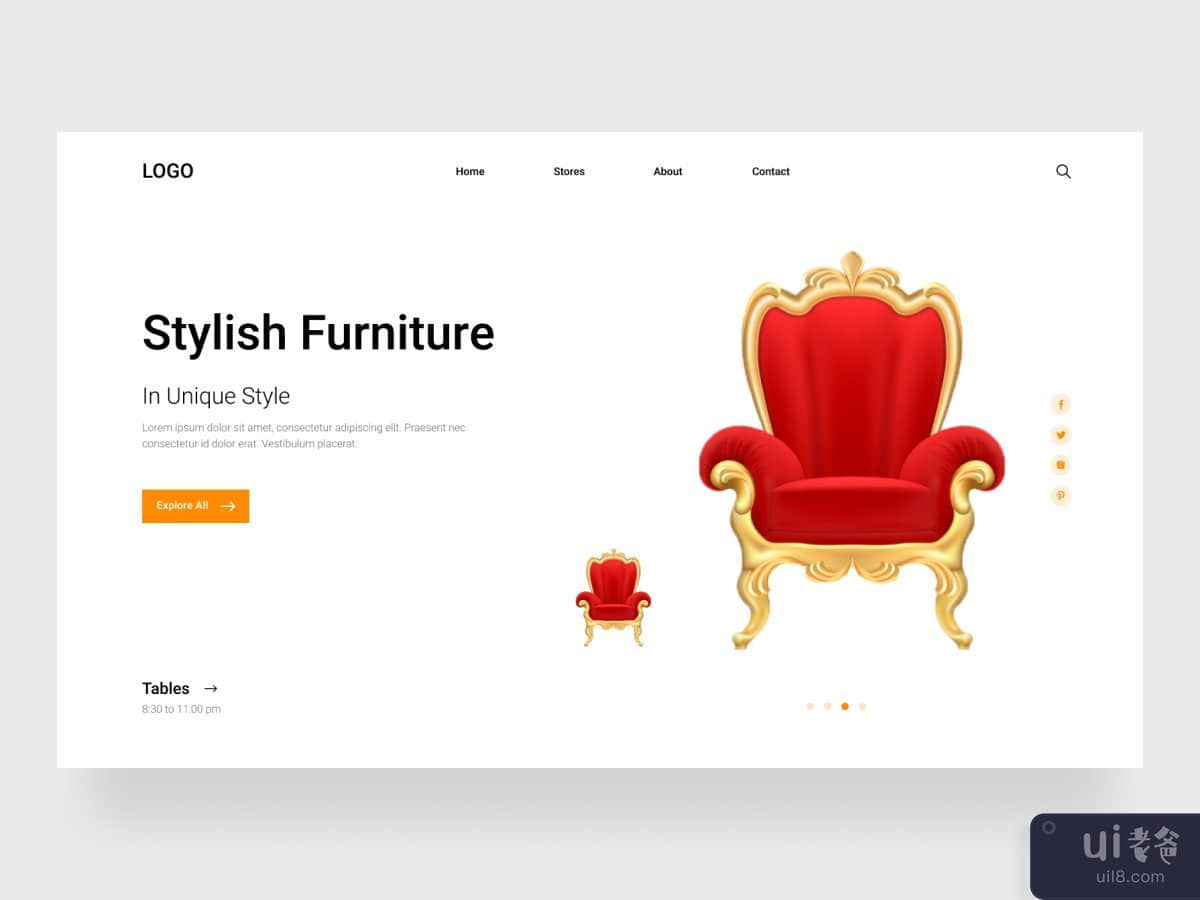 Furniture homepage header