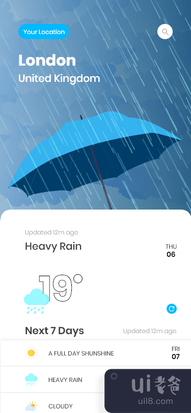 天气应用界面(Weather App UI)插图2
