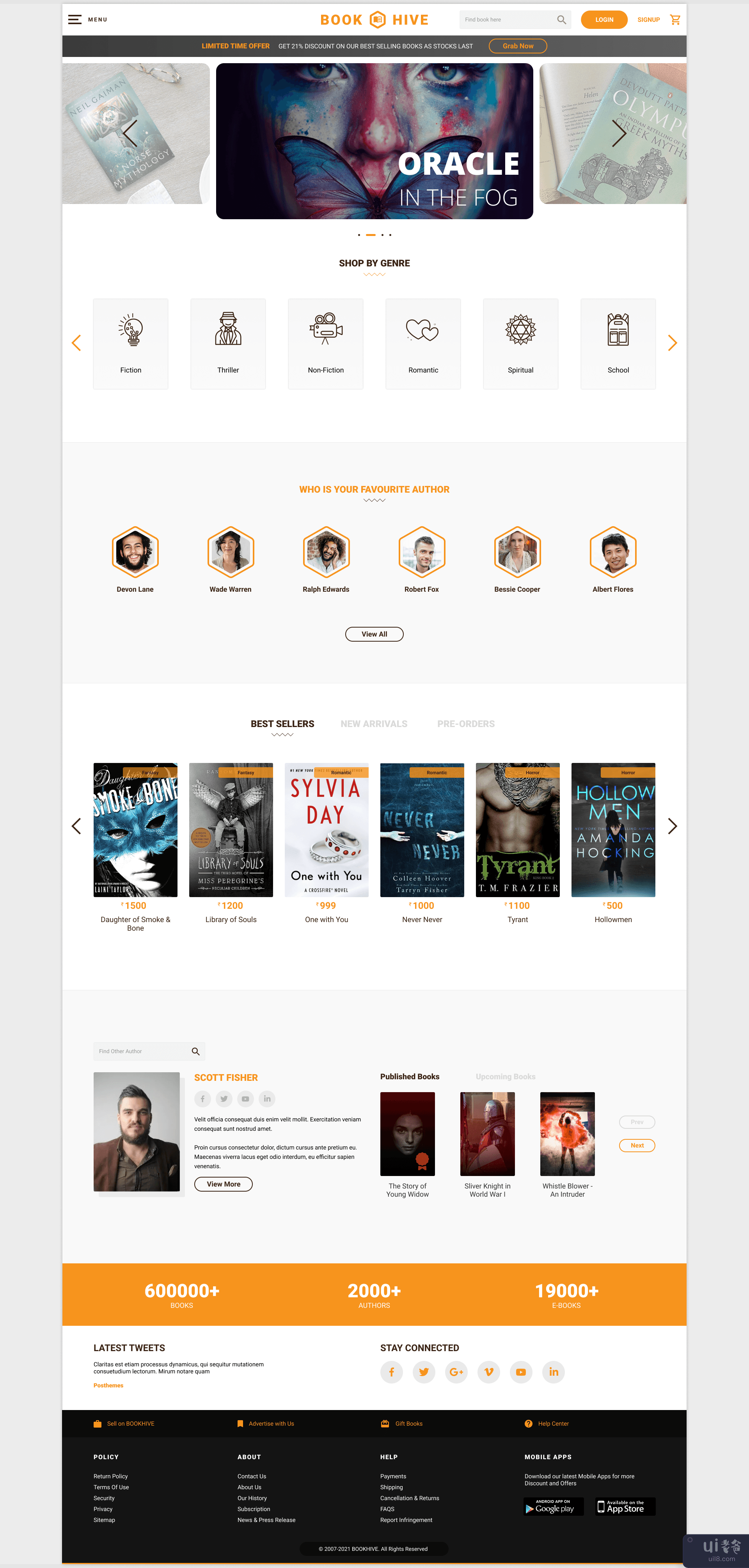 BookHive - 使用 Figma 的在线书店(BookHive - Online Book Store Using Figma)插图