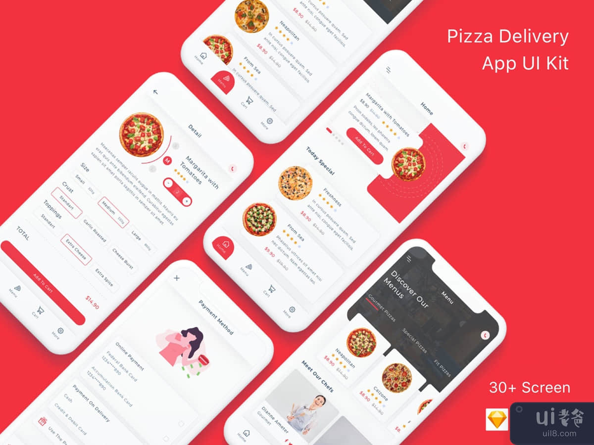  Pizza Delivery App UI Kit