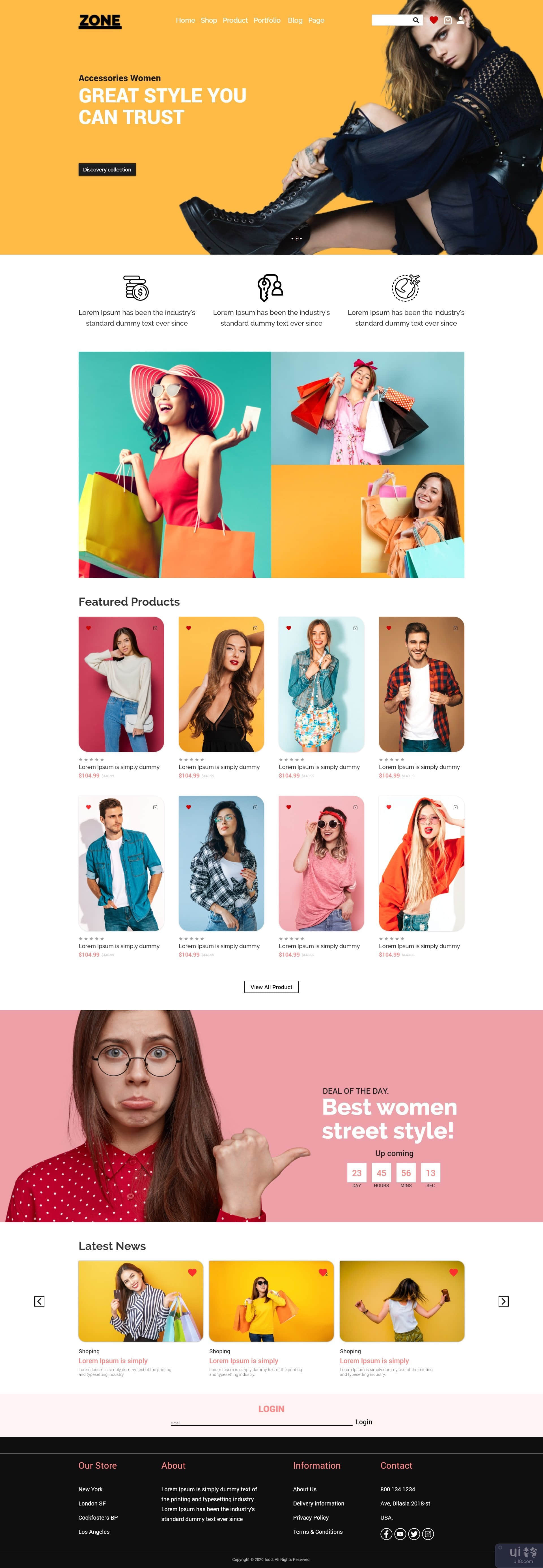 电子商务在线购物登陆页面模板设计(eCommerce Online Shopping Landing Page Template Design)插图