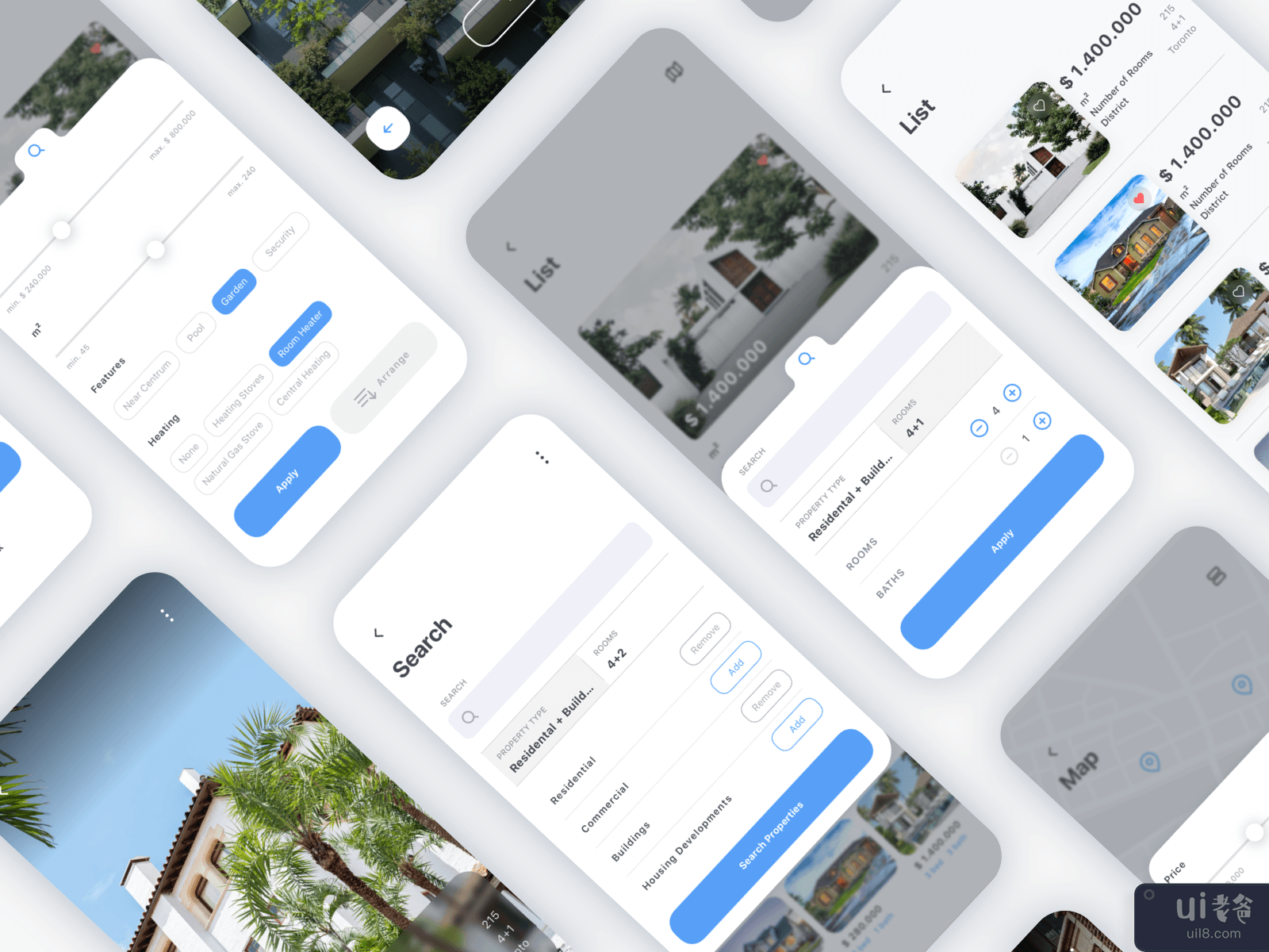 Nors 房地产应用程序 UI 套件(Nors Real Estate App UI Kit)插图2