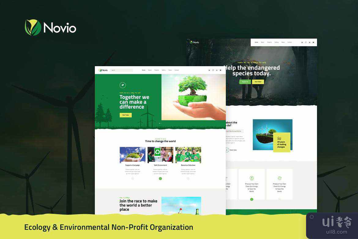 Novio - 生态与环境非营利 PSD(Novio - Eco & Environmental Non-Profit PSD)插图
