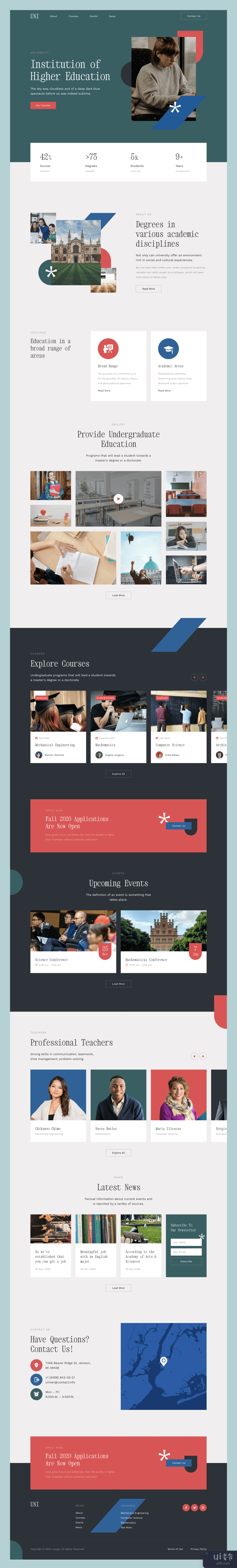 大学响应登陆页面(University Responsive Landing Page)插图