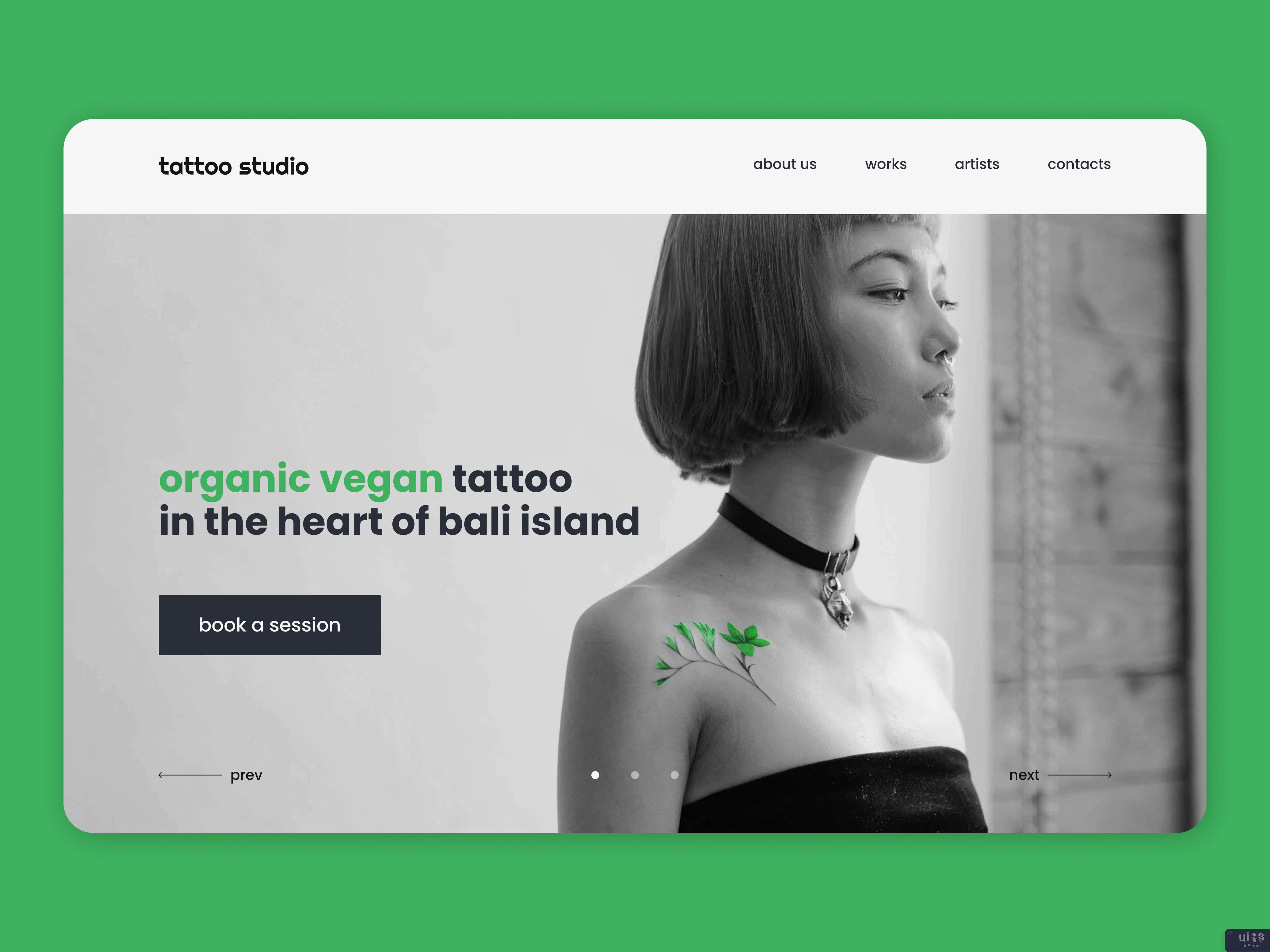 纹身工作室网页模板(Tattoo Studio Web Template)插图