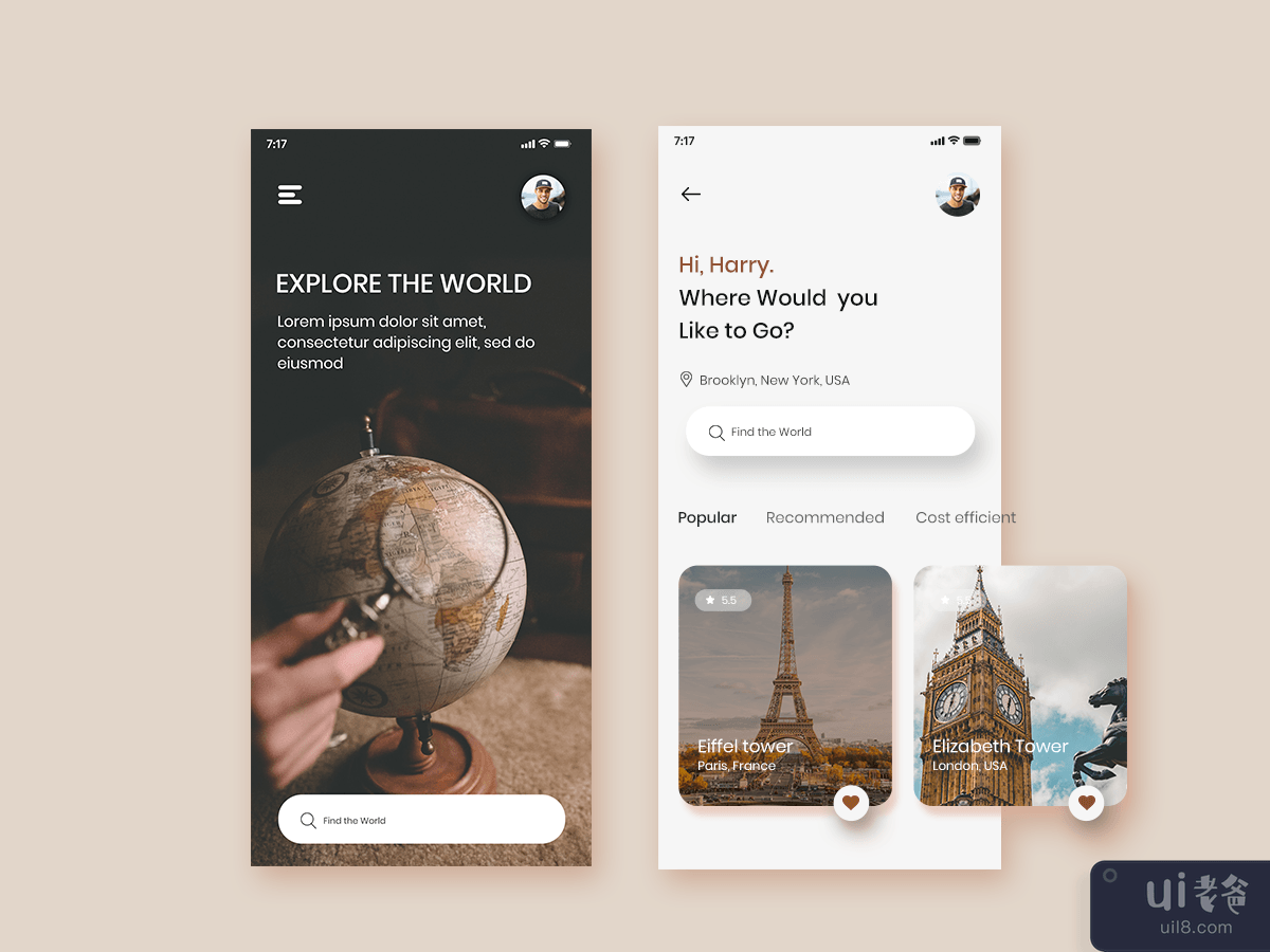 旅游应用概念(Travel App Concept)插图