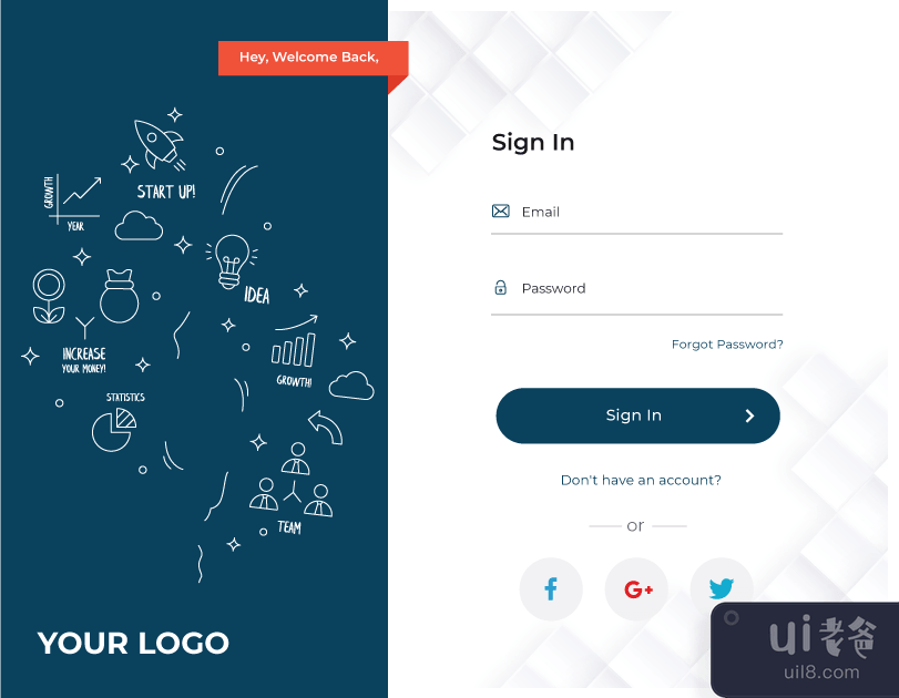 登录页面设计矢量(Login page design Vector)插图