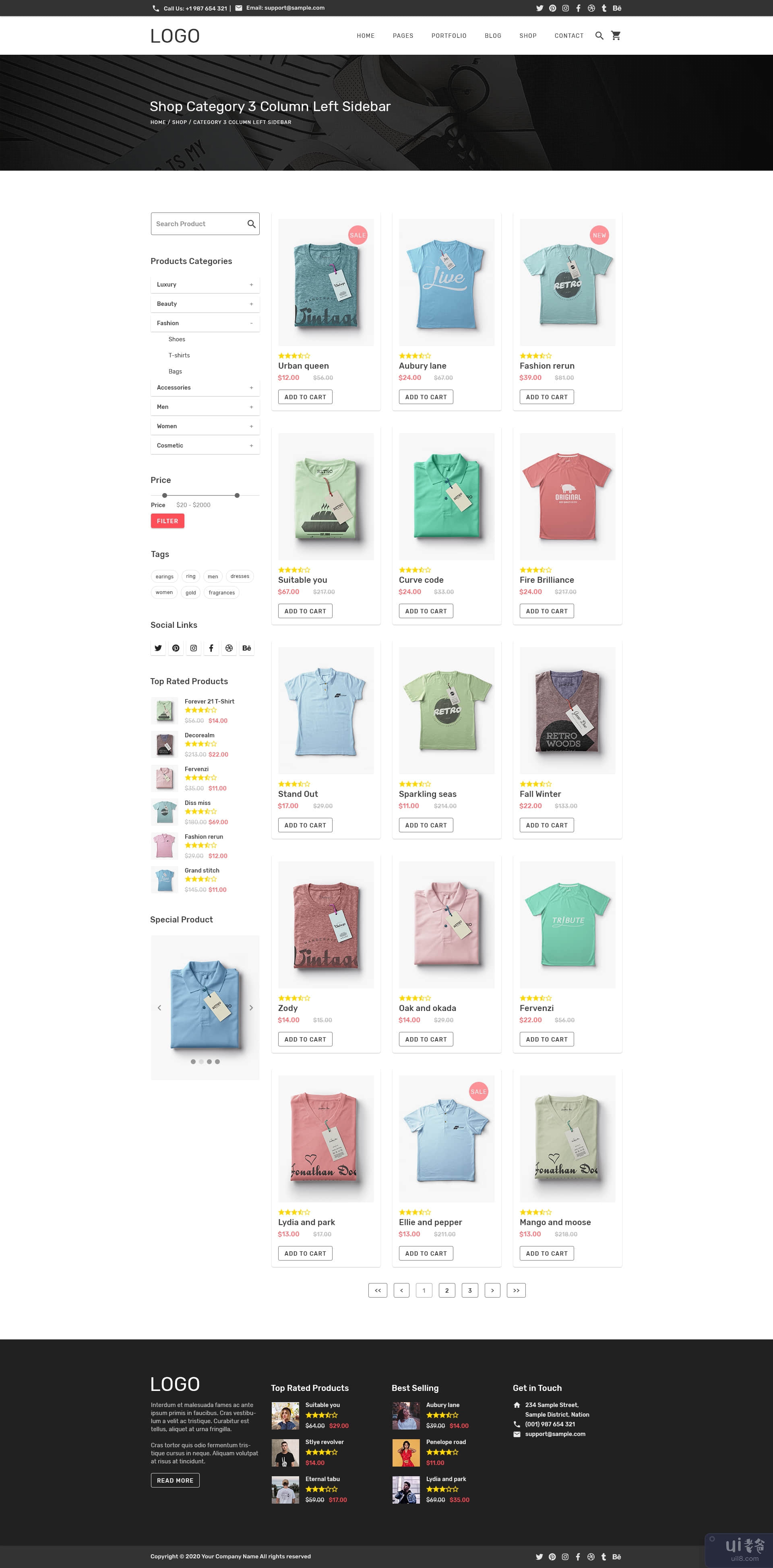 Spoint Shop 分类页面 PSD Web 模板(Spoint Shop Category Page PSD Web Template)插图