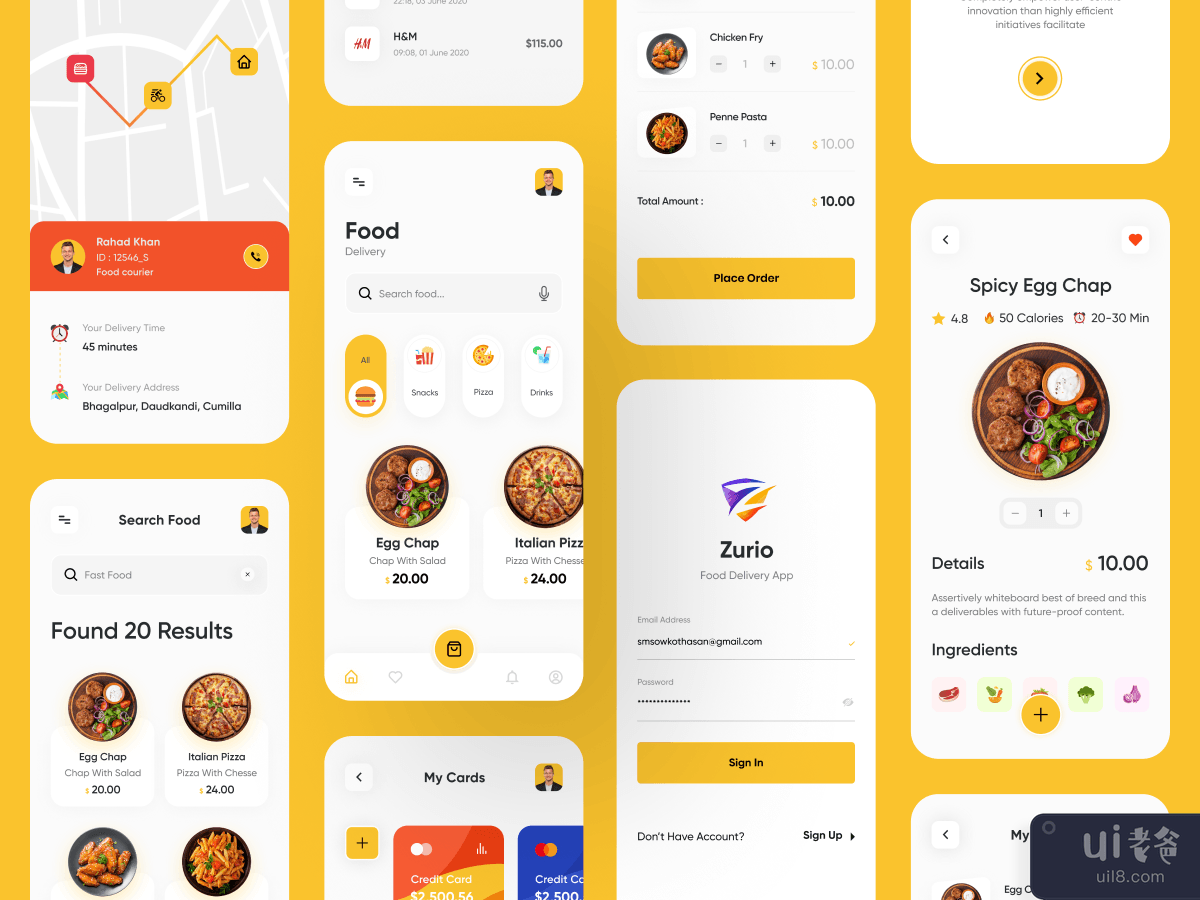 Zurio Food Delivery App v03
