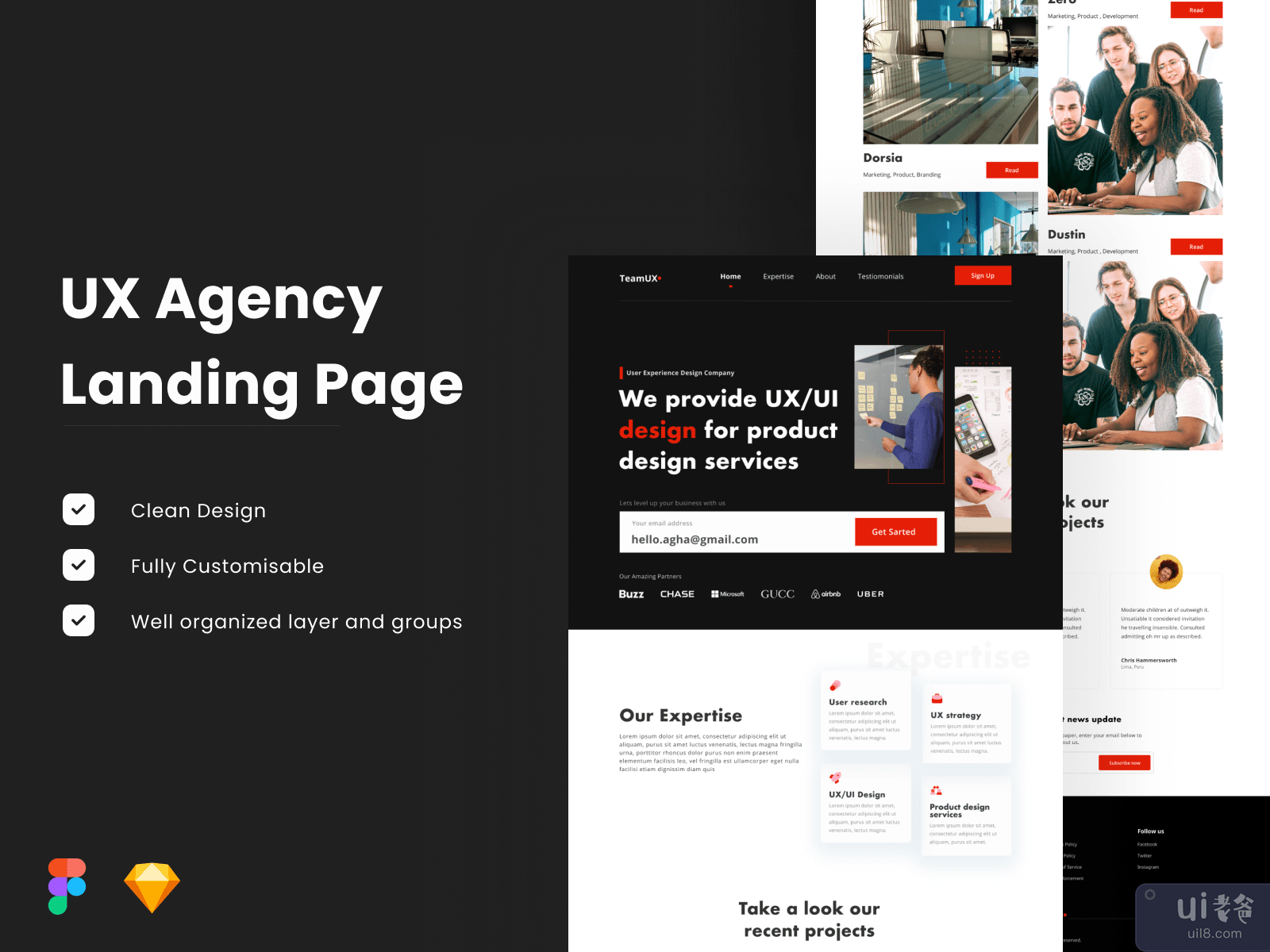 UX Agency Landing Page - Jamet