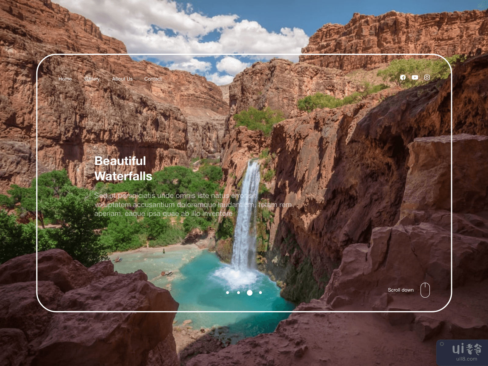 Website Header Waterfalls