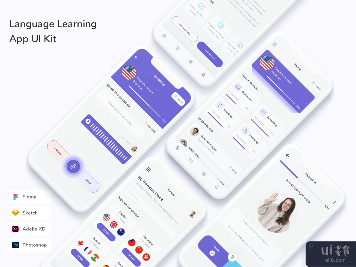 Language Learning App UI Kit