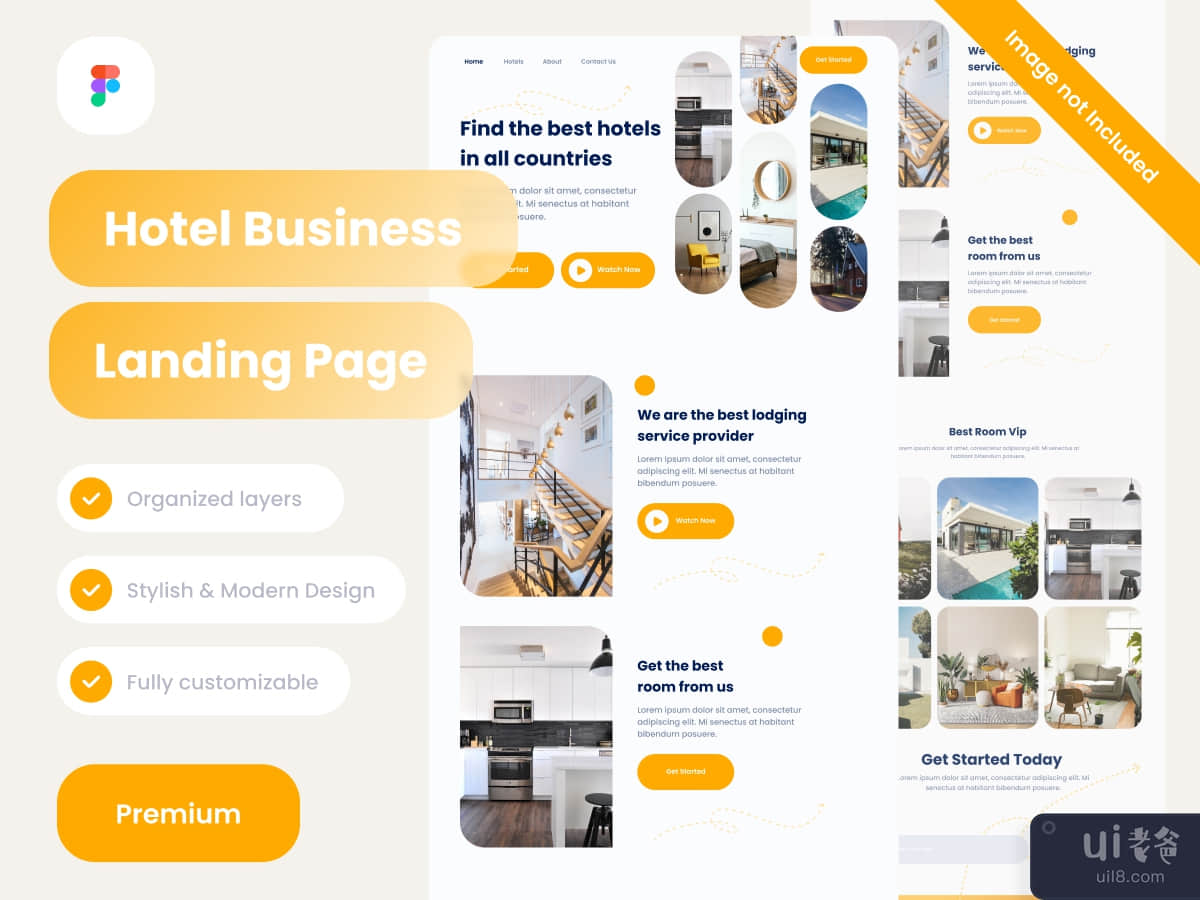 Hotel Business Landing Pages Design website 