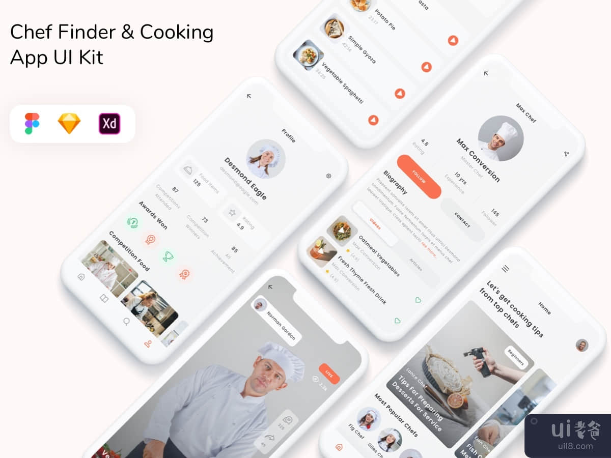 Chef Finder & Cooking App UI Kit