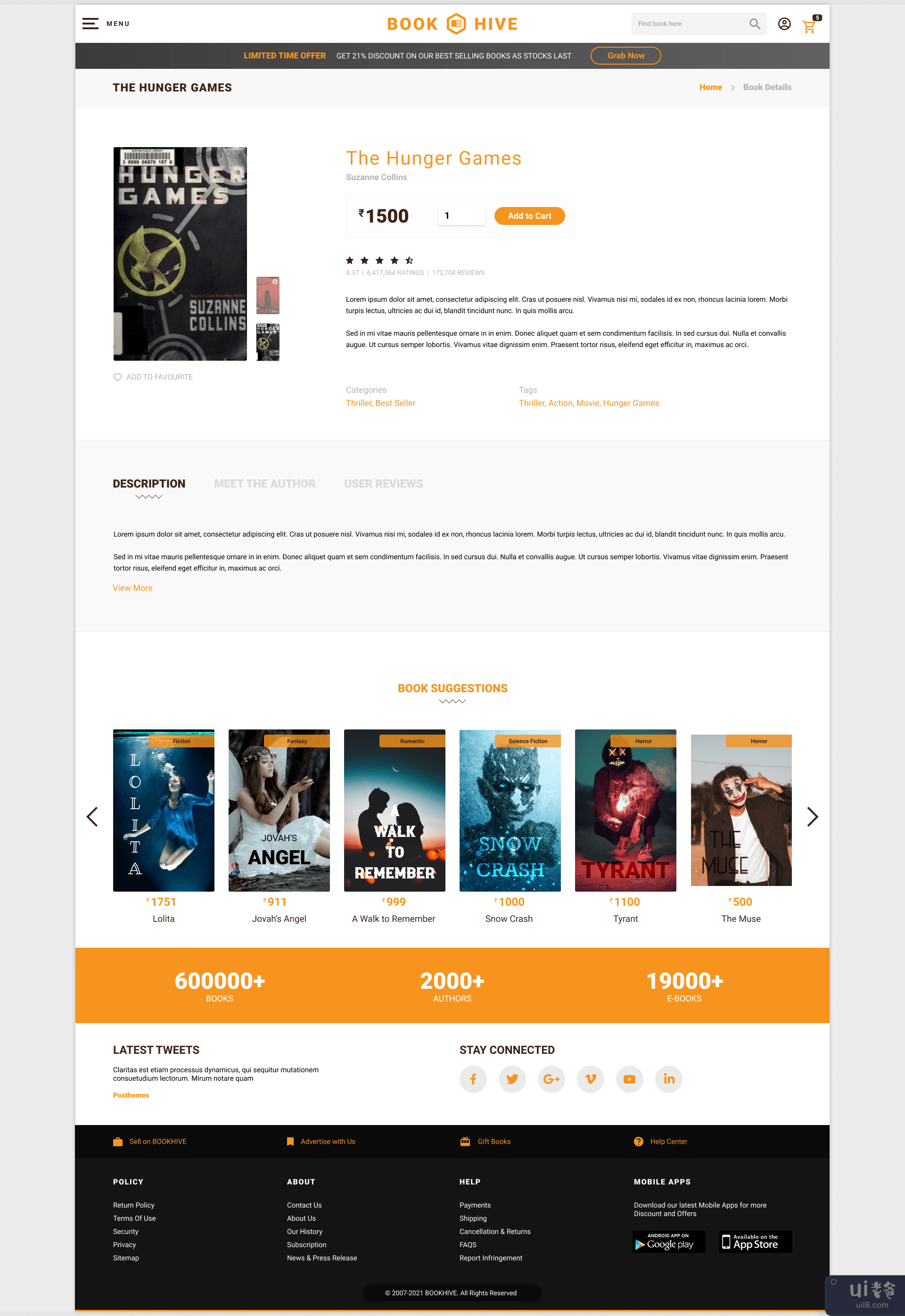 BookHive - 使用 Figma 的在线书店(BookHive - Online Book Store Using Figma)插图2