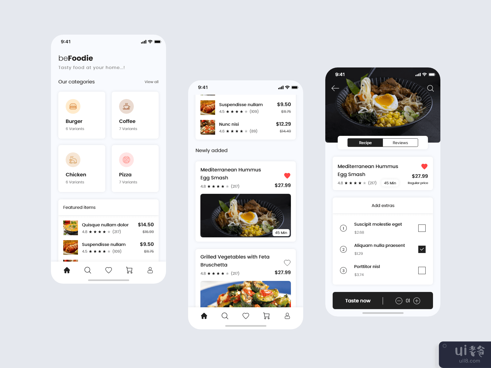 餐厅应用程序 UI 概念(Restaurant App UI concept)插图