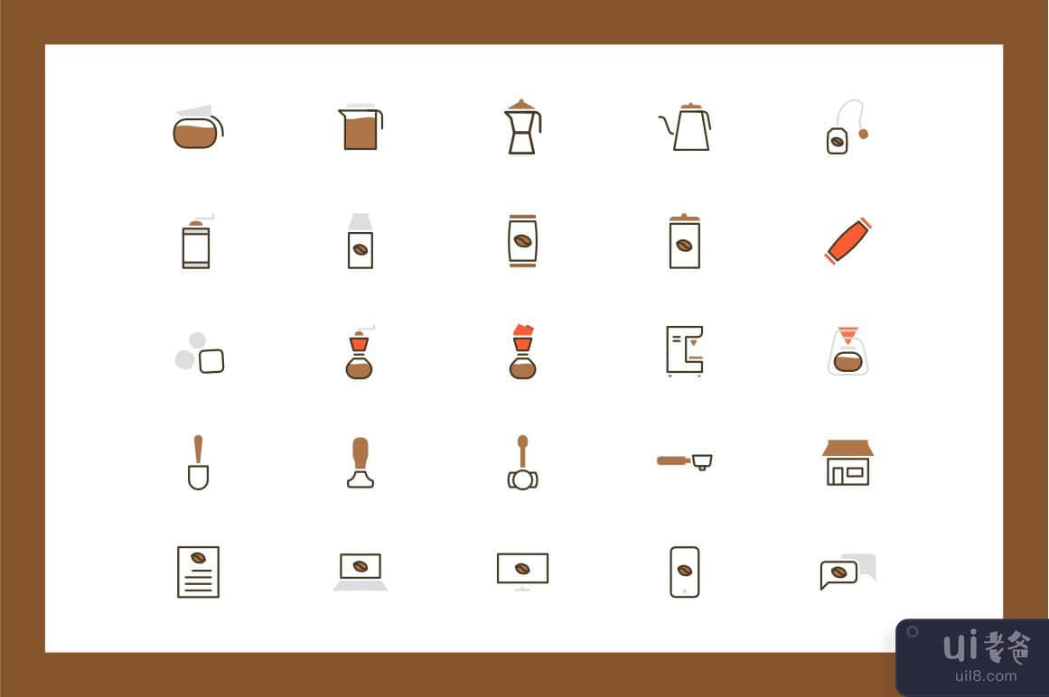 咖啡图标集(Coffee Icons Set)插图1